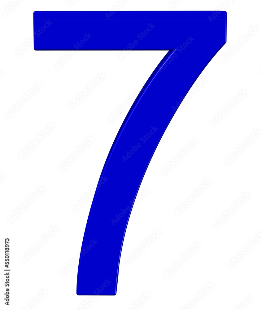 3d blue number 7 3d blue number 7