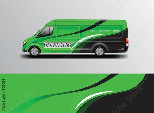 Car wrap design vector  background livery for van 