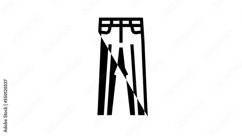 straight leg pants apparel line icon animation straight leg pants apparel line icon animation