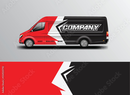 Car wrap design vector background livery for van 