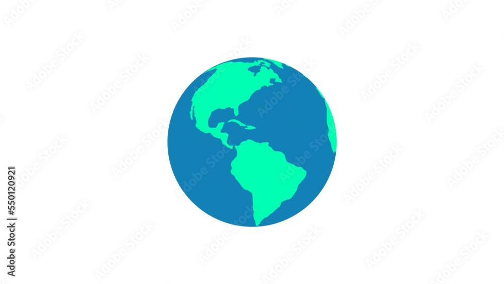 Rotated earth animated white background Rotated earth animated white background