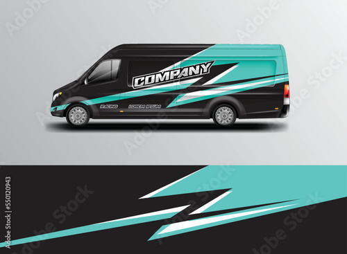 Car wrap design vector  background livery for van 
