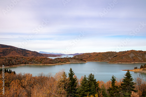 autumn landscape with lake