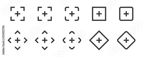 Focus icon set. Vector illustration.