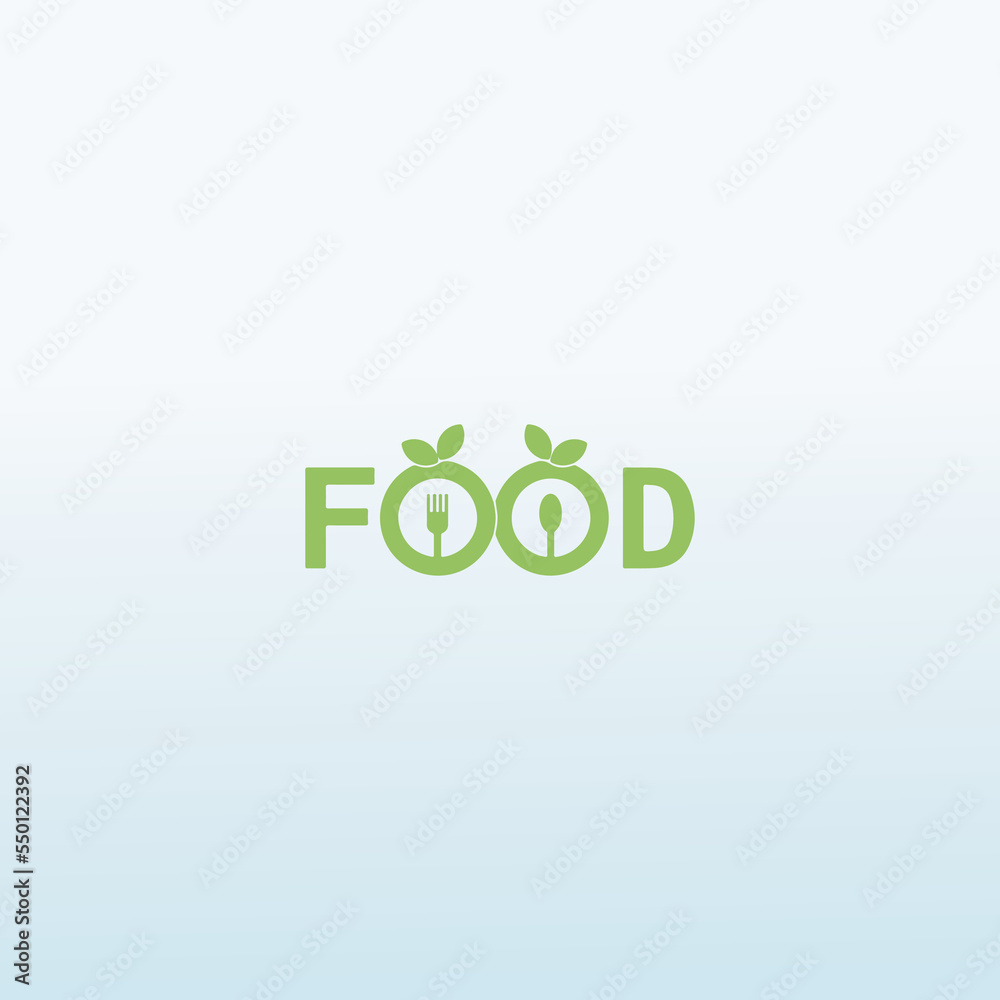 FOOD with spoon logo design