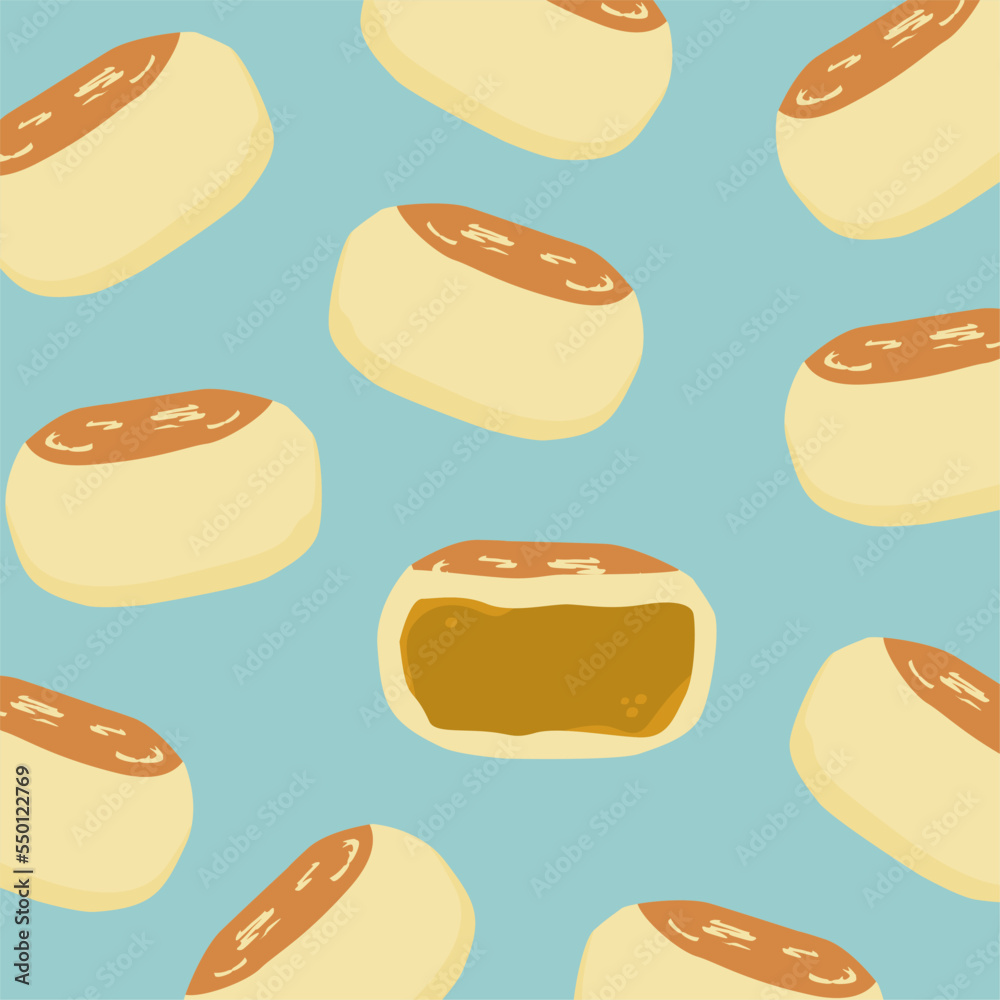 indonesian food bakpia pattern vector stock indonesian food bakpia pattern vector stock