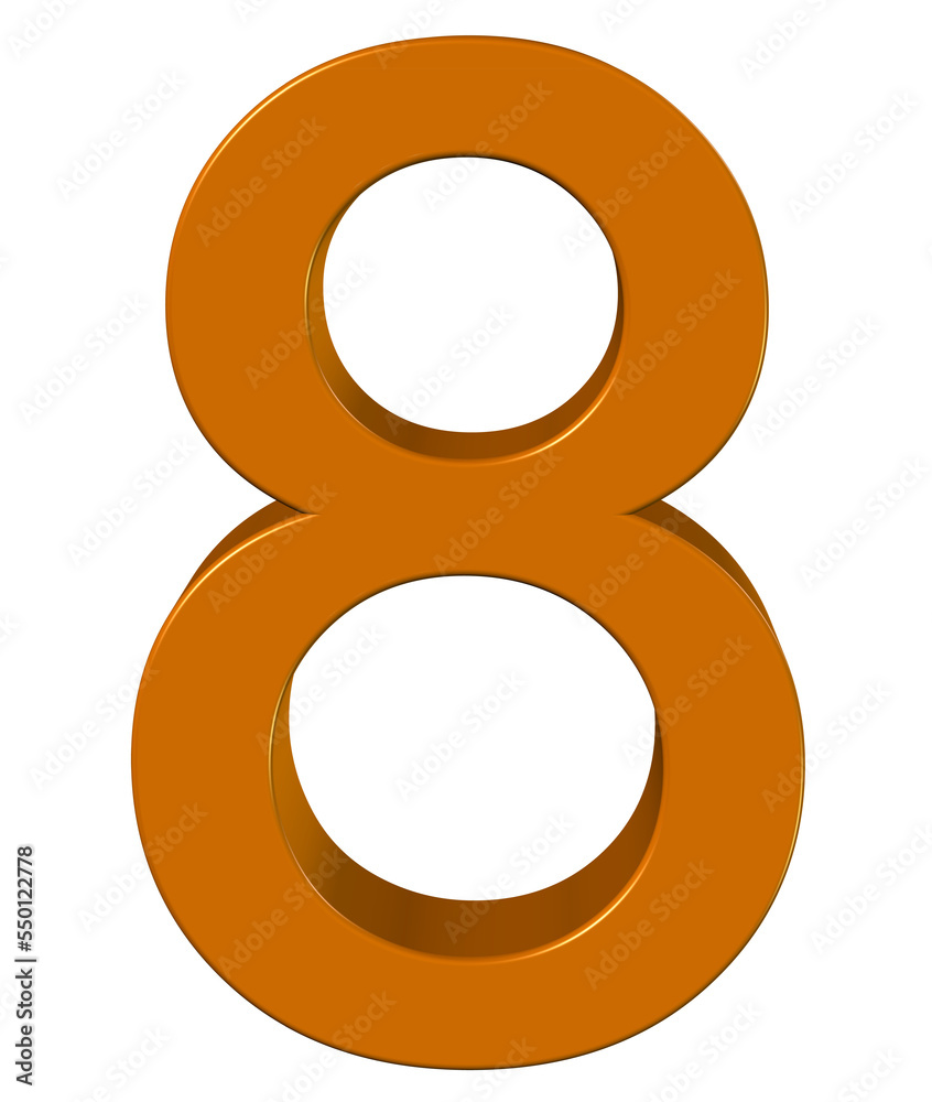 3d coffee colored number 8 3d coffee colored number 8