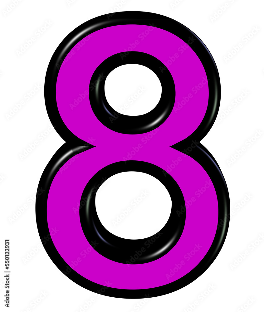 3d pink number 8 3d pink number 8