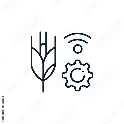 The concept of agricultural technology and innovation. Vector icon isolated on white background.