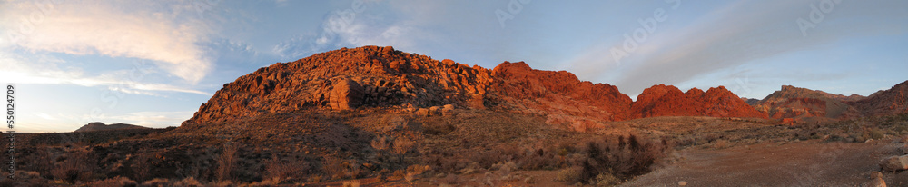 Gorgeous View Of The American Southwest Desert Showing Large Rock Formations