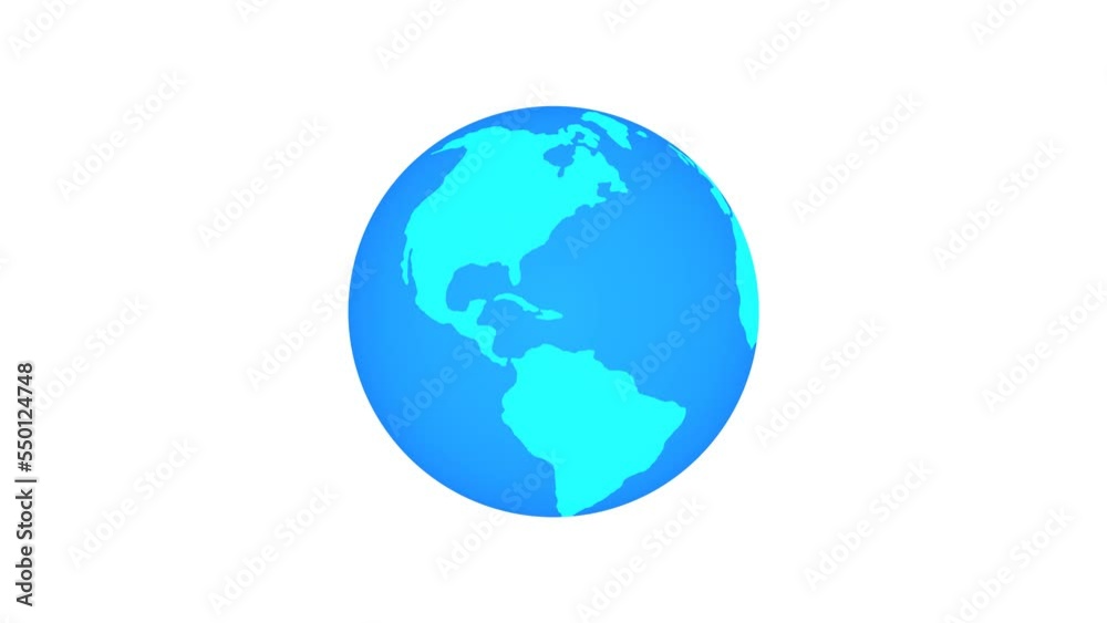 Spinning 3d planet earth animation white background Spinning 3d planet earth animation white background