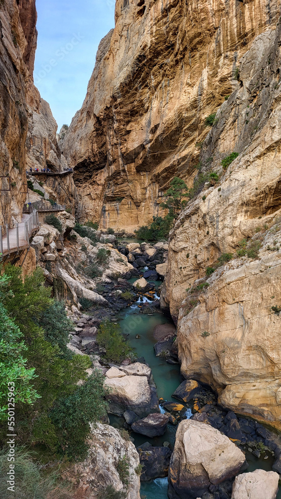 El Caminito Del Rey, The Kings Little Path, Malaga Province, Beautiful Views of El Chorro Gorge, Ardales, Malaga, Spain