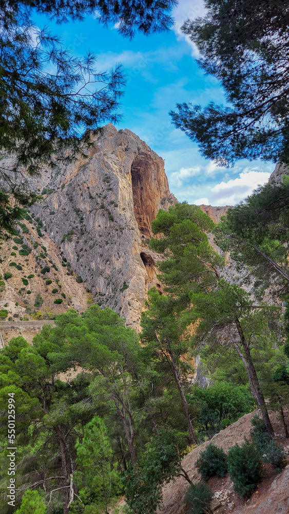 The Kings Little Path. The Famous Walkway Along the Steep Walls of a Narrow Gorge in El Chorro.