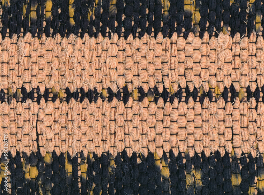 Obraz premium Part of handwoven rag rug woven with taquete technique.