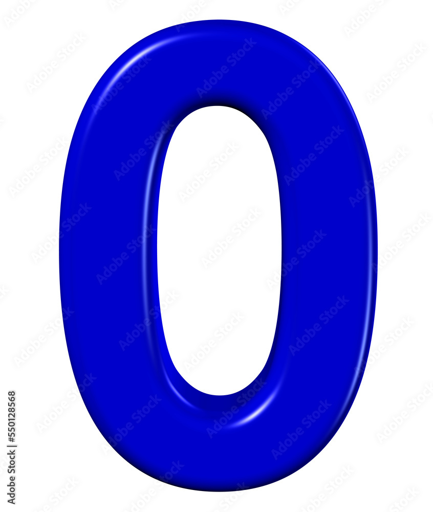3d blue number 0 3d blue number 0