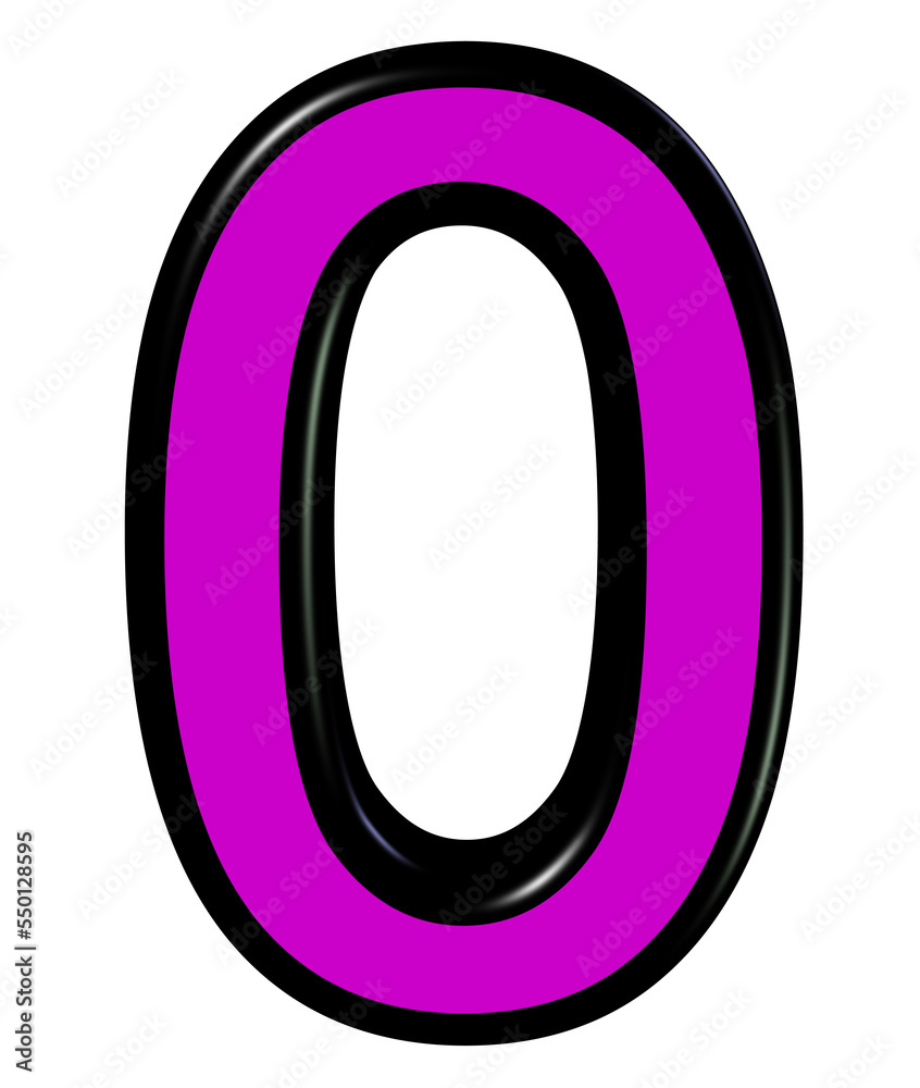 3d number 0 in pink 3d number 0 in pink