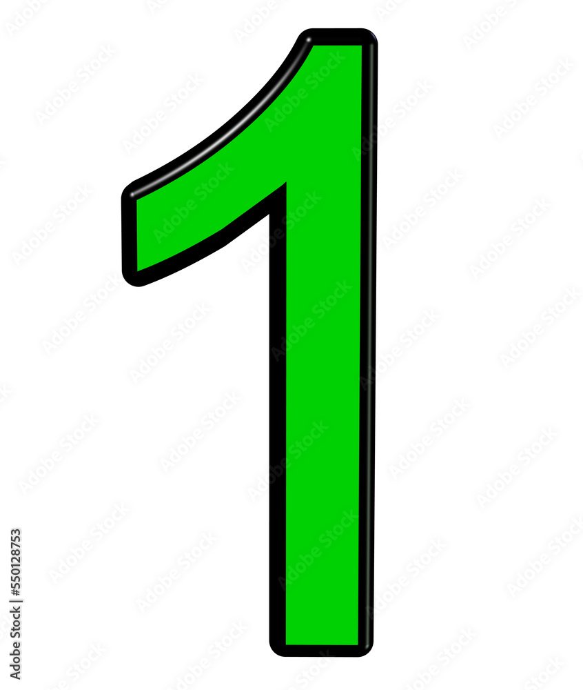 3d green number 1 3d green number 1