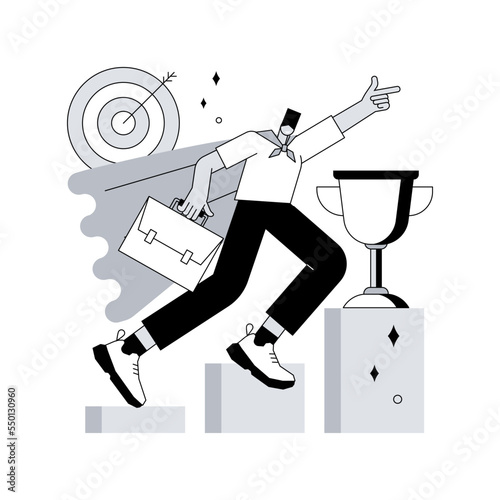 Goals abstract concept vector illustration. Business growth, strategic long-term planning, smart goals and objectives, setting mission, having purpose, future achievement abstract metaphor.