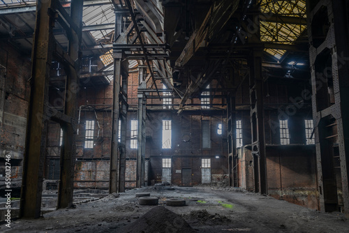 Old epic legendary historic brick abandoned power plant in Silesia, Poland