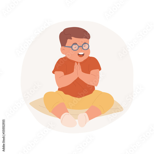 Wearing glasses isolated cartoon vector illustration. Cute toddler wearing eyeglasses, funny kid with glasses, child vision problem, childhood myopia treatment, short sight vector cartoon.