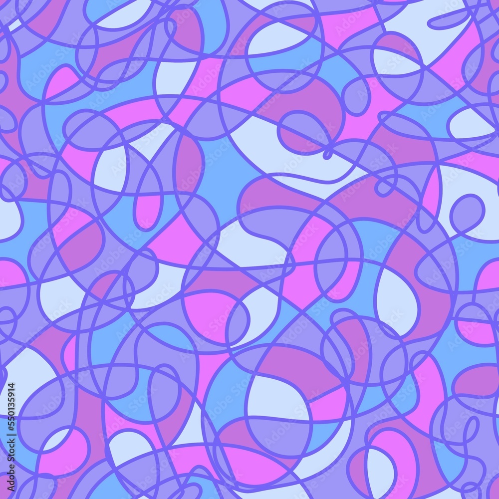 Abstract line art stripes seamless stained glass waves ribbons pattern for wrapping paper and kids clothes print