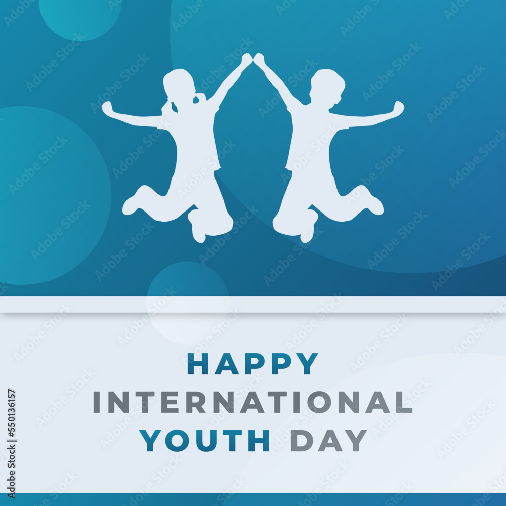 Happy International Youth Day August Celebration Vector Design Illustration. Template for Background, Poster, Banner, Advertising, Greeting Card or Print Design Element