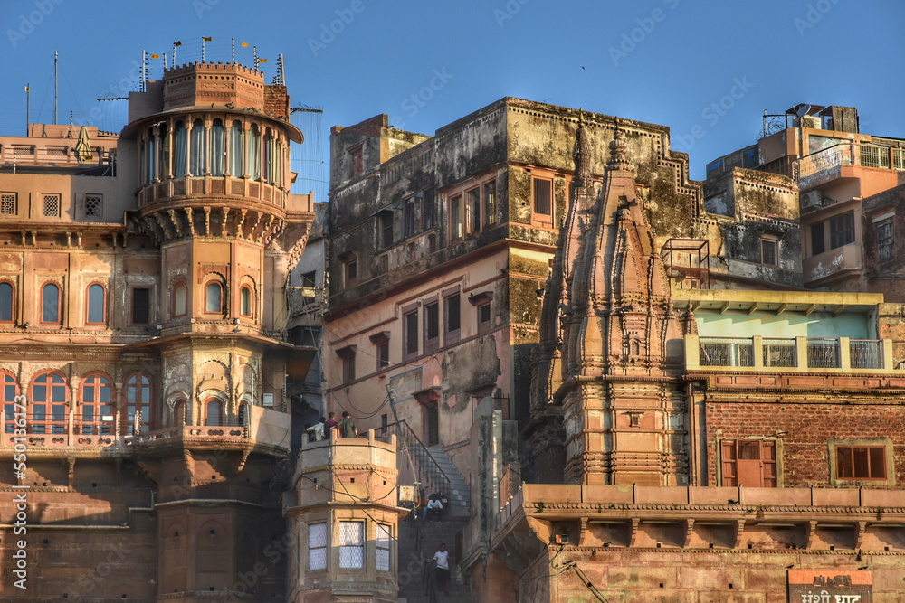 Panoramic view of Varanasi Ghats