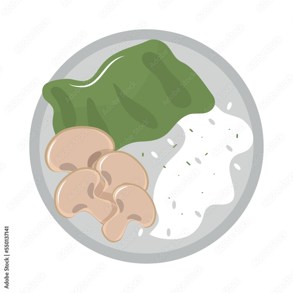 food plate with mushroom food plate with mushroom