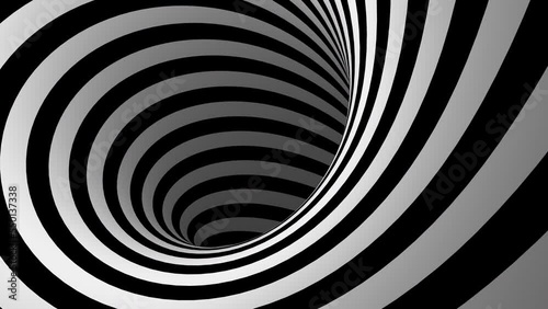 Twisting Striped Hypnotic Tunnel Loop