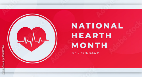 Happy National Heart Month February Celebration Vector Design Illustration. Template for Background, Poster, Banner, Advertising, Greeting Card or Print Design Element