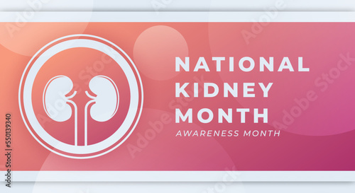 Happy National Kidney Month Celebration Vector Design Illustration. Template for Background, Poster, Banner, Advertising, Greeting Card or Print Design Element