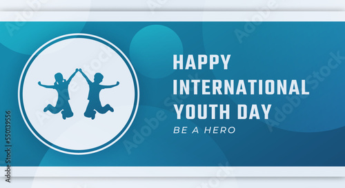 Happy International Youth Day August Celebration Vector Design Illustration. Template for Background, Poster, Banner, Advertising, Greeting Card or Print Design Element