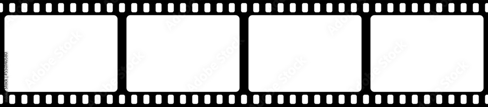 Grunge film strips collection. Old retro cinema movie strip video recording. Vector .