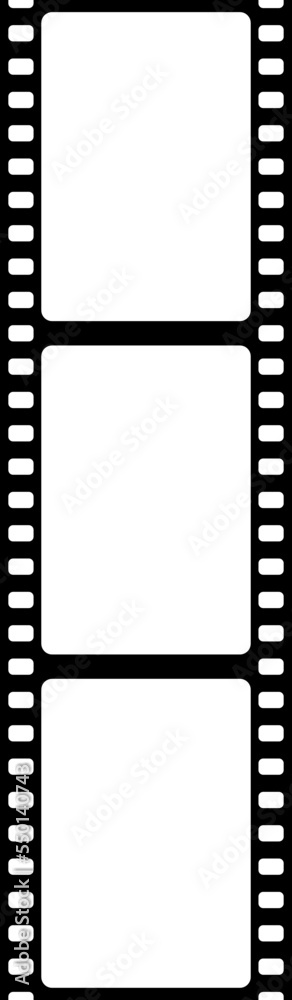 Grunge film strips collection. Old retro cinema movie strip video recording. Vector illustration.