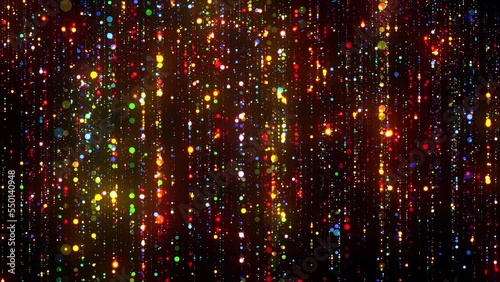 Colorful Particle Rain Christmas 4K Background Animation
