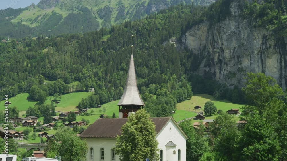 Church in Lauterbrunnen village, Switzerland Church in Lauterbrunnen village, Switzerland