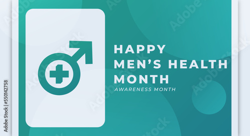 Happy Men's Health Month June Celebration Vector Design Illustration. Template for Background, Poster, Banner, Advertising, Greeting Card or Print Design Element