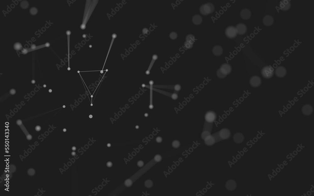 Abstract background. Molecules technology with polygonal shapes, connecting dots and lines. Connection structure. Big data visualization. Abstract background. Molecules technology with polygonal shapes, connecting dots and lines. Connection structure. Big data visualization.