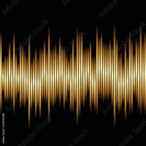 Golden Abstract Bars on a Black Background