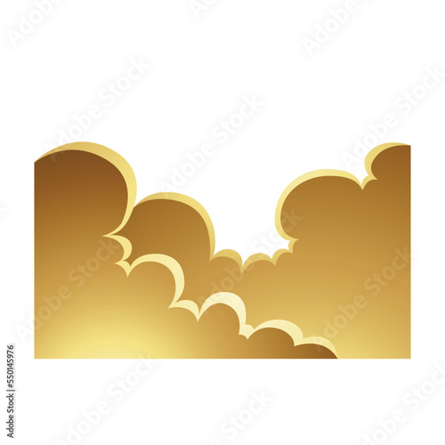 Golden Clouds on a White Background