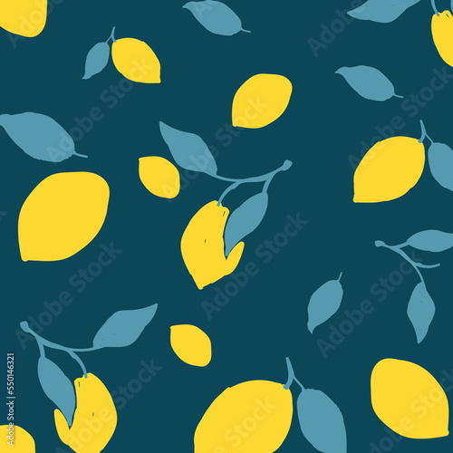 Seamless pattern of hand drawn lemons.