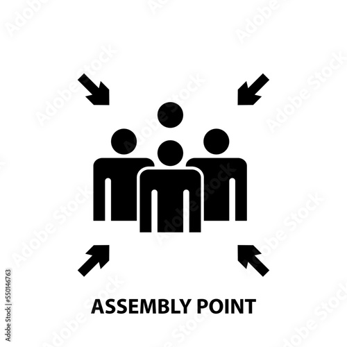 Assembly point icon vector logo design template