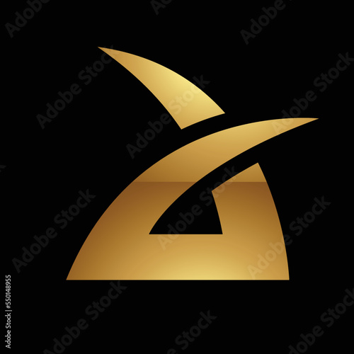Golden Letter A Symbol on a Black Background - Icon 1
