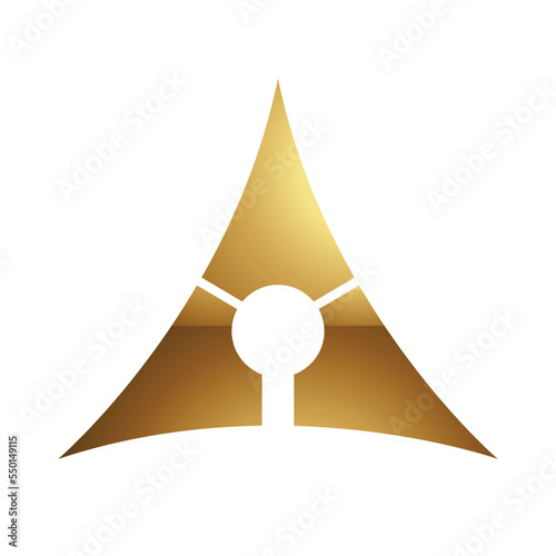 Golden Letter A Symbol on a White Background - Icon 6