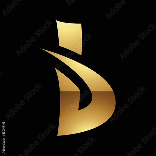 Golden Letter B Symbol on a Black Background - Icon 1