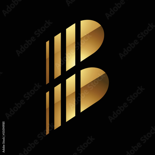 Golden Letter B Symbol on a Black Background - Icon 5