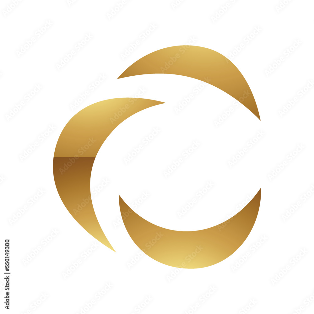 Golden Letter C Symbol on a White Background - Icon 3 Golden Letter C Symbol on a White Background - Icon 3