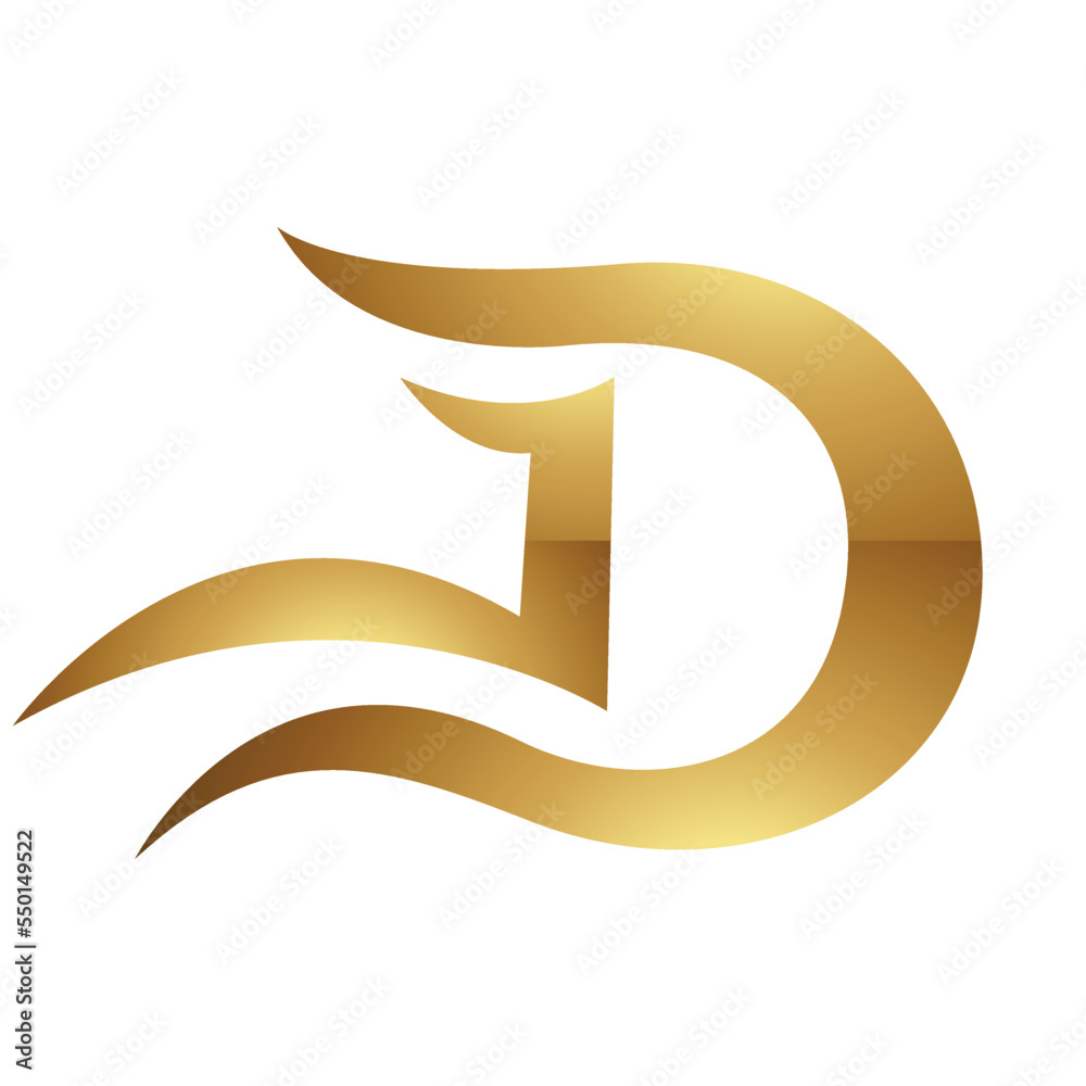 Golden Letter D Symbol on a White Background - Icon 6