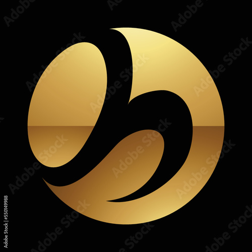 Golden Letter H Symbol on a Black Background - Icon 3