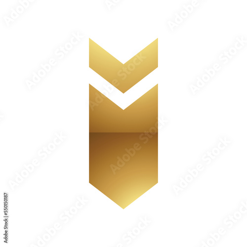 Golden Letter I Symbol on a White Background - Icon 6